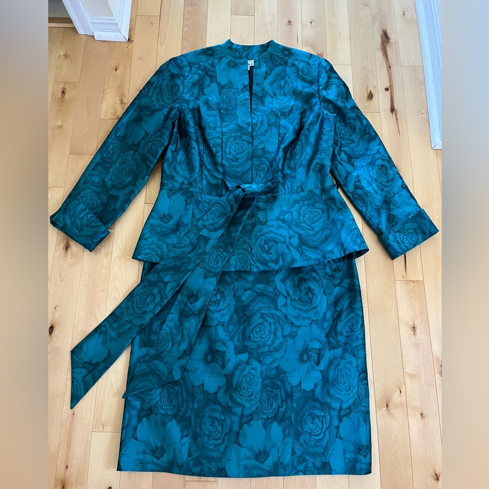100% Silk Sherrie Bloom & Peter Noviello CHETTA floral set Sz14